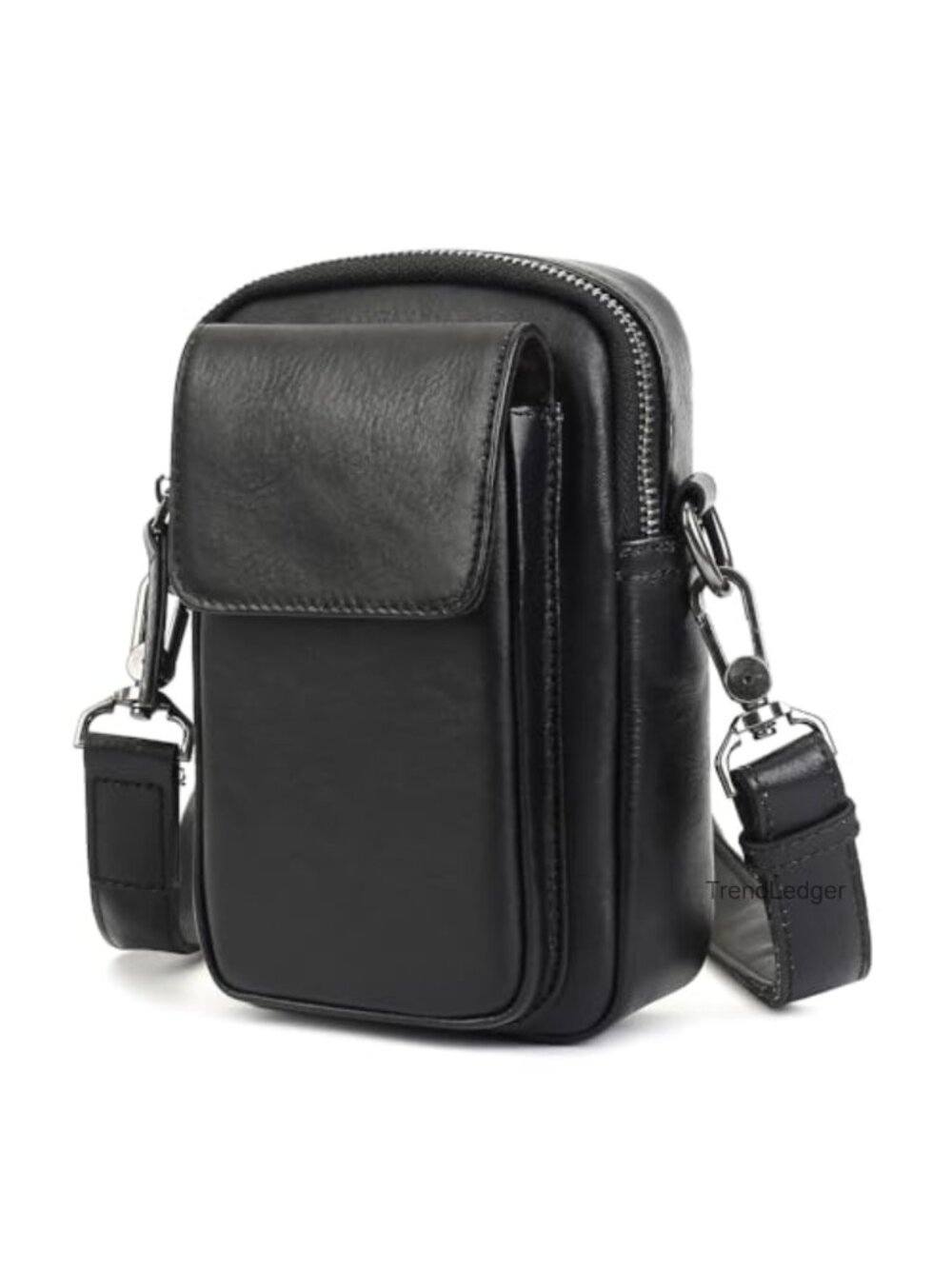 Genuine Leather Crossbody Bag Small Messenger Purse Adjustable Strap